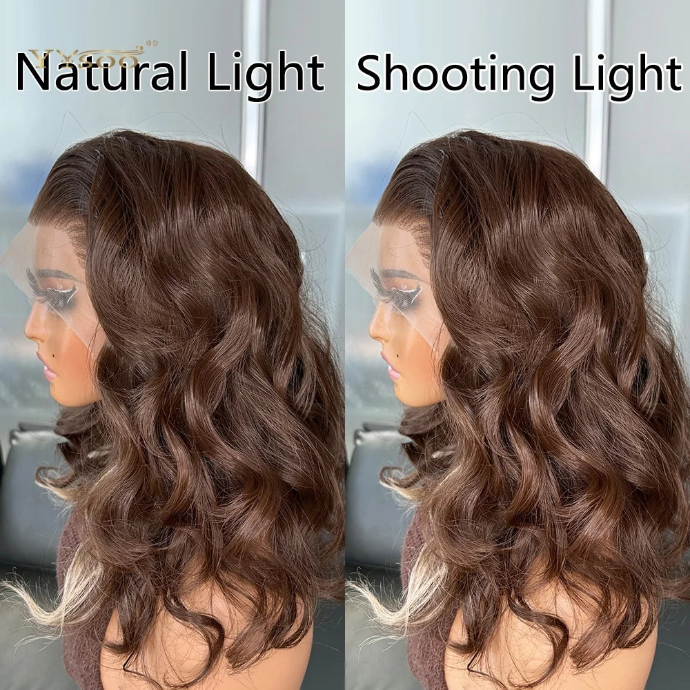 Pre PlucPre Plucked Hairline Glueless Heat Resistant Natural Wavy Future Fiber Synthetic Lacefront Wigs for Blakc Womens Daily