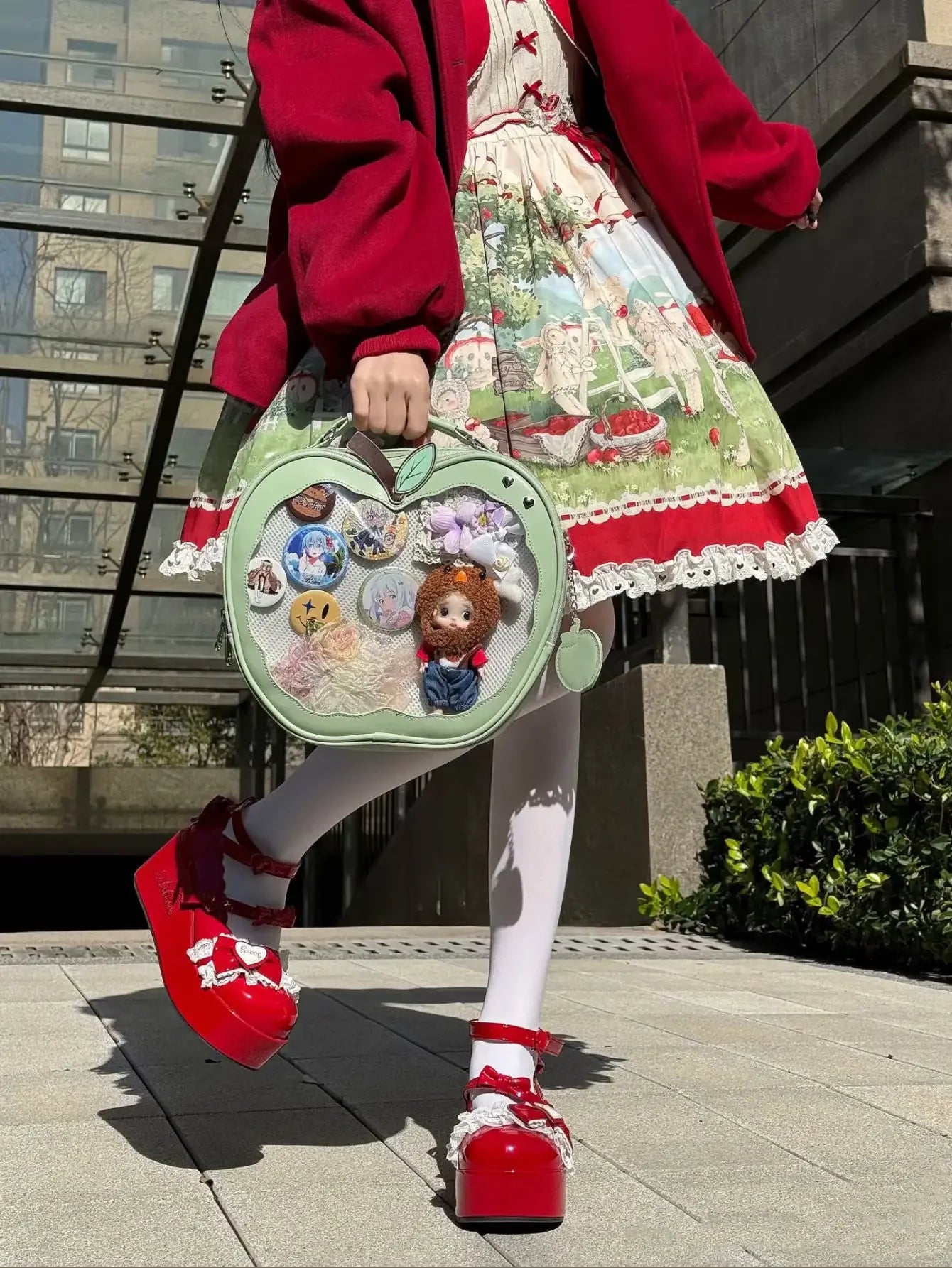 Kawaii Ita Backpack Creative Apple Women's Ita Bag Original Cute Five Pointed Star Street Fashion Harajuku Girl Crossbody Bags