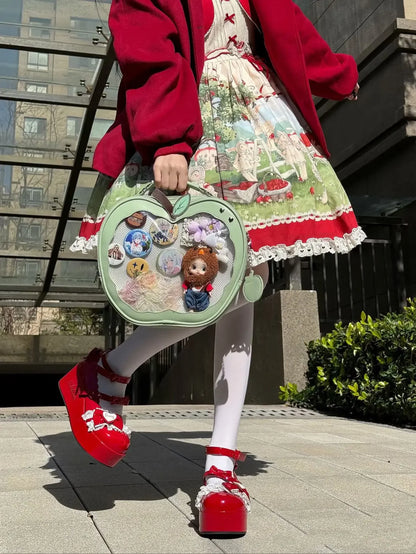 Kawaii Ita Backpack Creative Apple Women's Ita Bag Original Cute Five Pointed Star Street Fashion Harajuku Girl Crossbody Bags