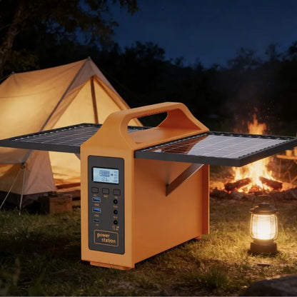 100W/150W Portable Solar Power Station with LED Light & Solar Panel 220V 110V Power Supply Solar Generator Outdoor Backup Power
