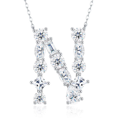 Fashion 26 Letter Man Women's Moissanite Custom Name Necklace 925 Sterling Silver Moissanite Diamond Pendant Necklace Gift
