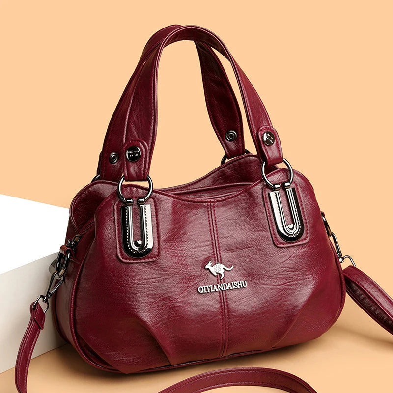 Luxury Handbags 3 Layers Large Capacity High Quality Designer Handbags Soft Leather Ladies Shoulder Crossbody Bag for Women Sac