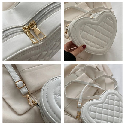 Luxury Love Shaped Shoulder Bag Small Handbags Designer Crossbody Bags Women Sling Purse Red Peach Heart Phone Bag Shoulder Bag
