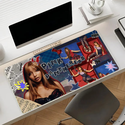 Singer P-PinkPantheress-S Mouse Pad Non-slip Rubber Gamer Balance Computer Mat Decoracion Deskmat Laptop Office Large