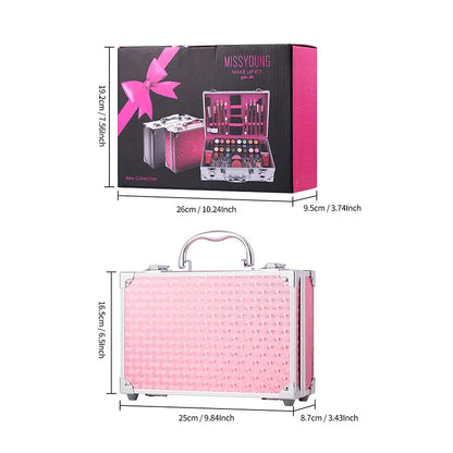 Makeup Case Set Natural Long Lasting Matte Shimmer Lipstick Eyeshadow Blush Highlight Multifunctional Full Face Cosmetic Kit