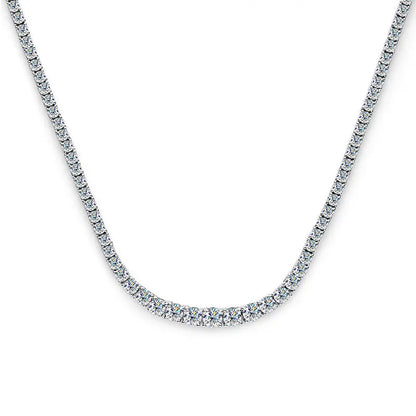 EWYA 100% Real Moissanite Diamond Necklace for Women 18k White Gold Plated 925 Sterling Silver Chains Necklaces Fine Jewelry
