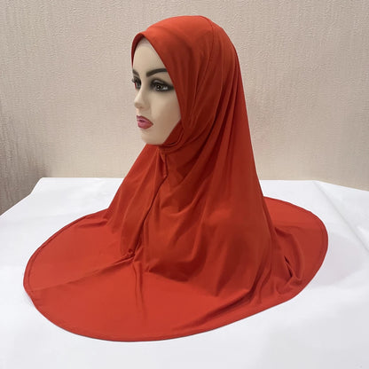 H124 Adults high quality big size muslim hijab scarf with chin part islamic headscarf hats armia pull on headwrap turban caps