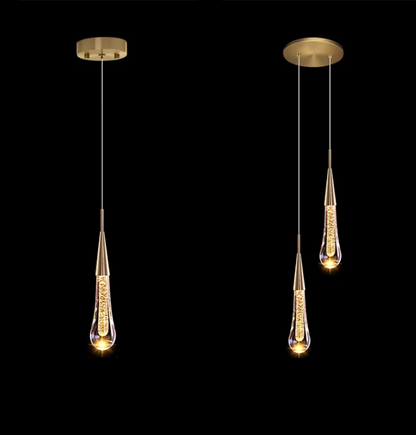 LED Pendant Lights Indoor Lighting Hanging Lamp Water Drop Bubble Crystall Bedroom Dining Room Decoration Pendente iluminação