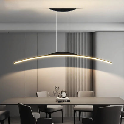 Curved Arc Chandelier for Dining Room Kitchen Bar Living Bedroom Ceiling Pendant Lamp Simple Suspension