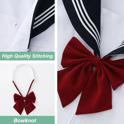 Student JK Uniform Women's High School Korean Chinese School Uniforms Navy Sailor Outfit Short Sleeve Suit Japan Seifuku Girl