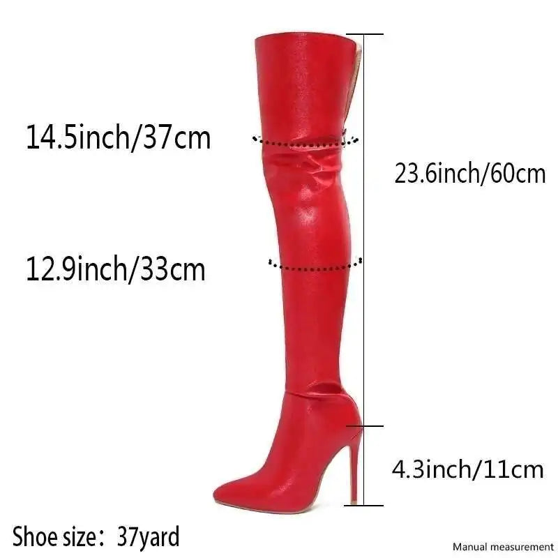 Big Size 40-46 Women's Boots High Heel 11cm Over Knee Boots Back Zipper Fashion Personality Boots 2026