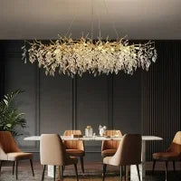 French Candle E14 Led Chandelier Villa Stairs Pearl Crystal Led Pendant Lights Hotel Art Decor Suspend Light Led Luminarias