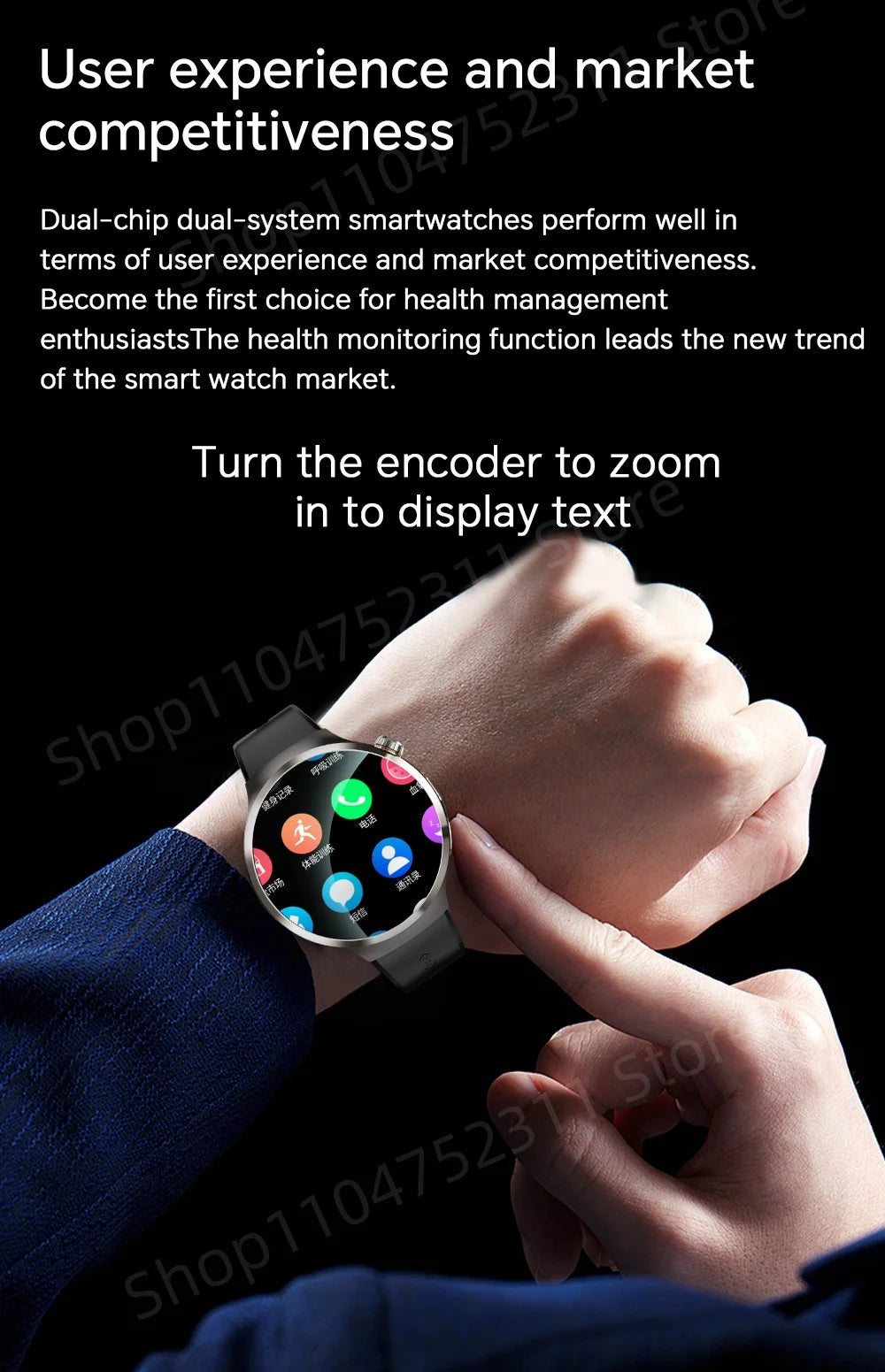 4G 5G Cellular Version Android 13.0 Smartwatch GPS Wifi Smart Watch With 190° Rotary Camera Dual System WIFI Google Play Store