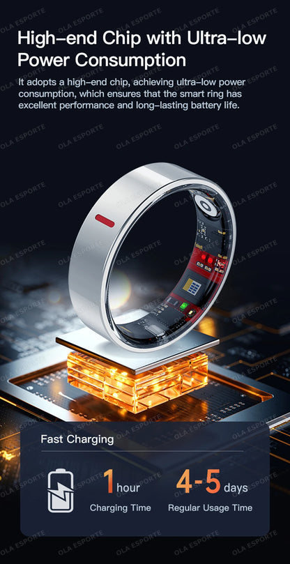 2026 Outdoor Sports Smart Ring 5ATM+IP68 Waterproof Rings Heart Rate Blood Pressure/Oxygen Sleep Health Monitoring Smartring Men