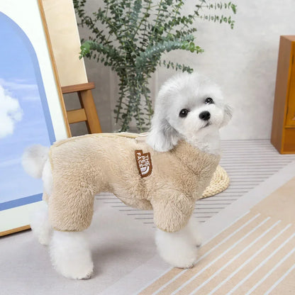 Winter Warm Pet Jumpsuit for Small Dogs Cats Clothes Sport Dog Hoodies Overalls Coat Yorkshire Bulldog Puppy Onesies with Zipper