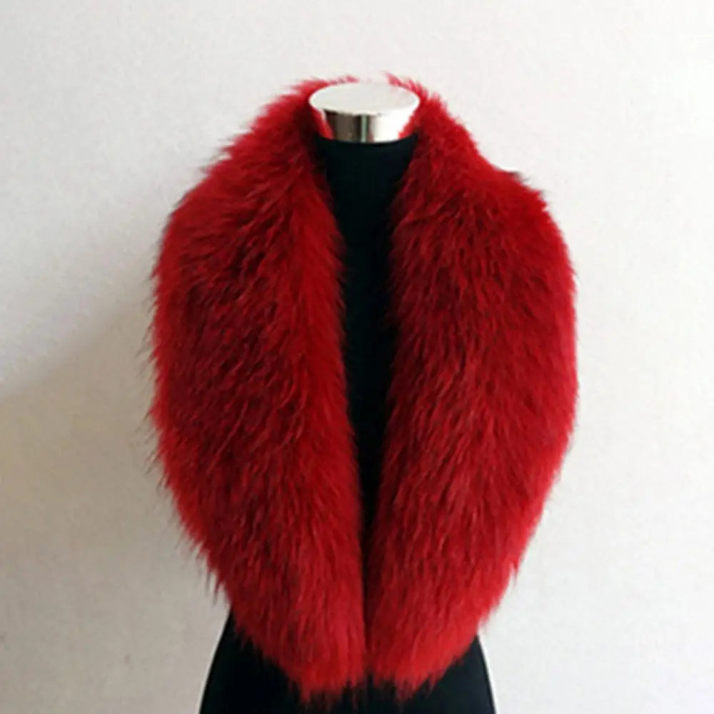 Hood Fur Scarf Imitation Fur Shawl Fake Collar Wrap Winter Scarf Large Winter Fur Collar Thick Neck Warmer Scarf Woman Luxury