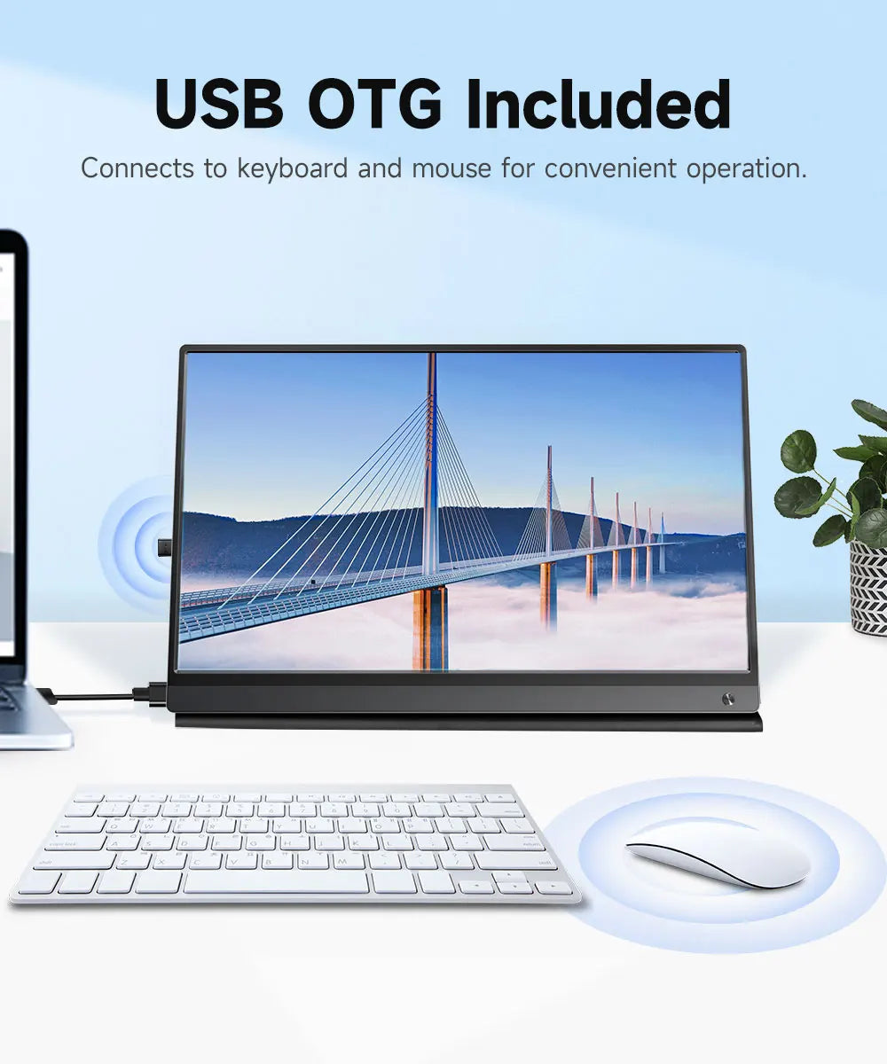 UPERFECT 15.6 " Toucscreen Monitor Built-in 10800mAh Rechargercable Battery 1080P FHD USB C HDMI 120Hz Portable Gaming Display