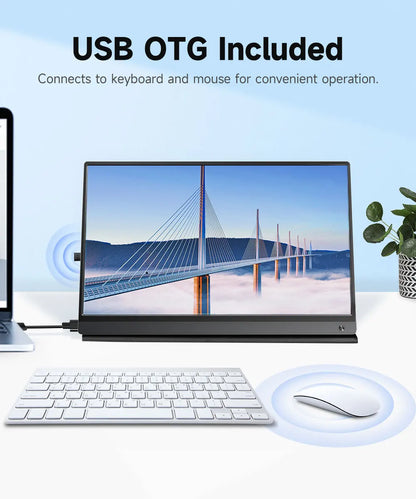 UPERFECT 15.6 " Toucscreen Monitor Built-in 10800mAh Rechargercable Battery 1080P FHD USB C HDMI 120Hz Portable Gaming Display