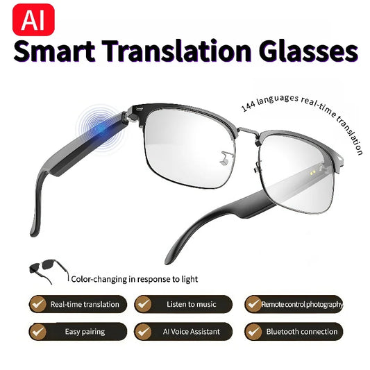 GS13 AI Smart Glasses Color-Changing Lenses Bluetooth Calling Outdoor Sports Photography Music Blue-Light Smart Sunglasses