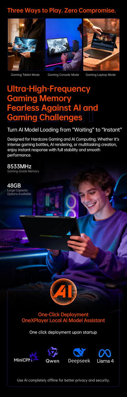 OneXPlayer Super X 6-in-1 Gaming Laptop 14-inch 60/120Hz 2.8K AMOLED Windows 11 WIFI 7 64GB Notebook Tablet Face Unlock 85.58Wh