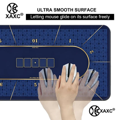 Texas Hold 'Em Poker Design Mouse Pad Desk Mat Gaming Mats Non-Slip Stitched Edge PC Accessories Keyboard Card Mat HYBXXC