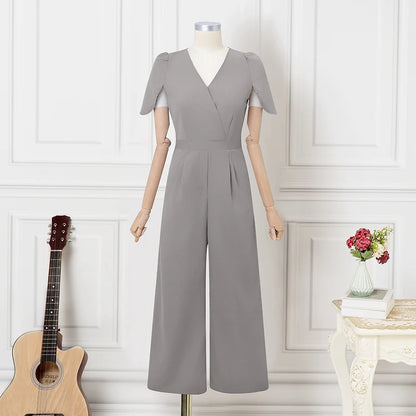 2025 ZANZEA Fashion Summer Women Party Jumpsuits Short Sleeve V-Neck Casual Rompers Playsuits Solid Elegant Pockets Streetwear