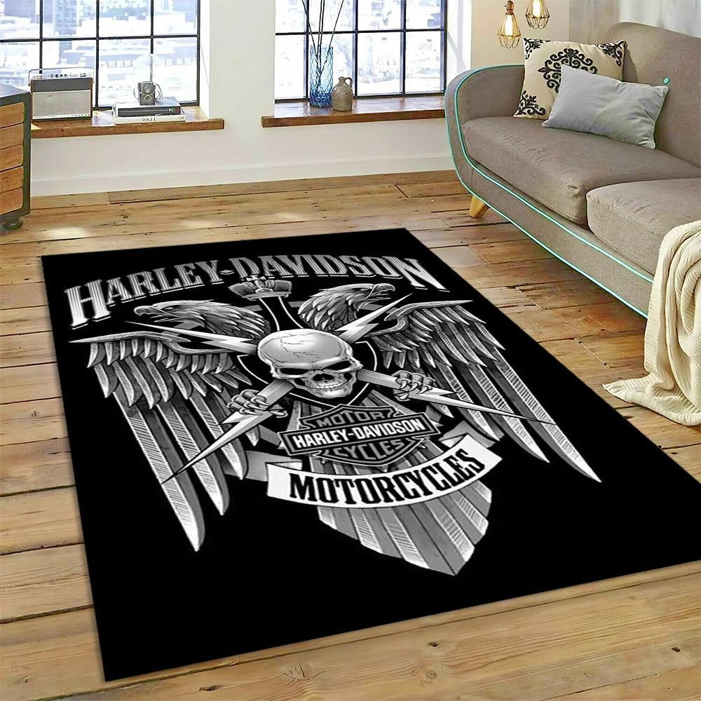 27 Style Harley-y Motorcycle Logo Rug Carpet for Living Room Bedroom Home Decor,floor Mat Non-slip for Sofa Doormat Gift kids