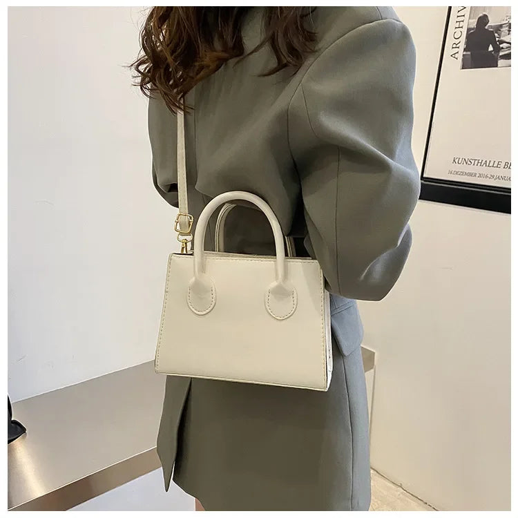 Minimalist Black Small Square Bag All-Match Top Handle Purse Classic Shoulder Bag for Work Women Handbags Crossbody Bags Purse