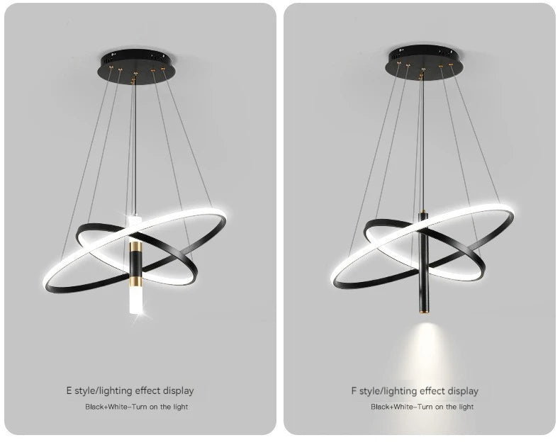 Modern Round LED Chandeliers for Living Room Dining Room Kitchen Island Luster Pendant Lights Fixture Home Decor Indoor Lighting