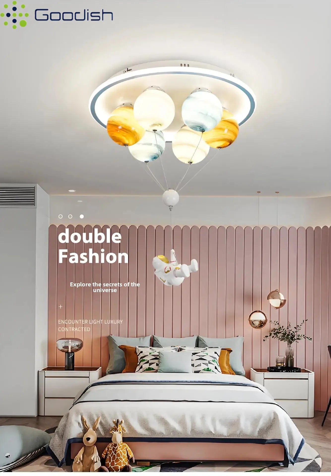 Modern Nordic Stylish Astronaut Planet Sky Led Ceiling Lights Art Creative Lamp for Chidren's Bedroom Home Decoration Chandelier
