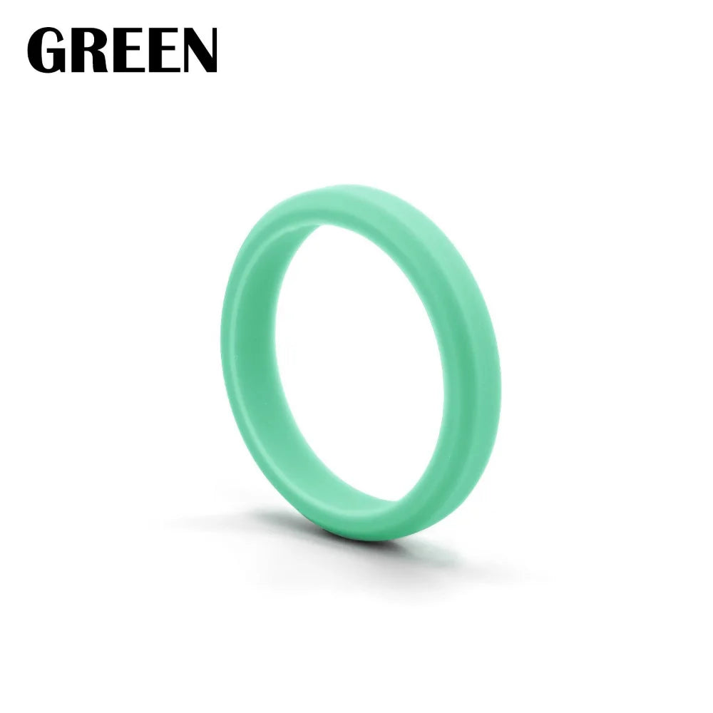 1pc Sports Hypotenuse Silicone Ring 7 Color for Women Wedding Rubber Bands Hypoallergenic Flexible Finger Rings
