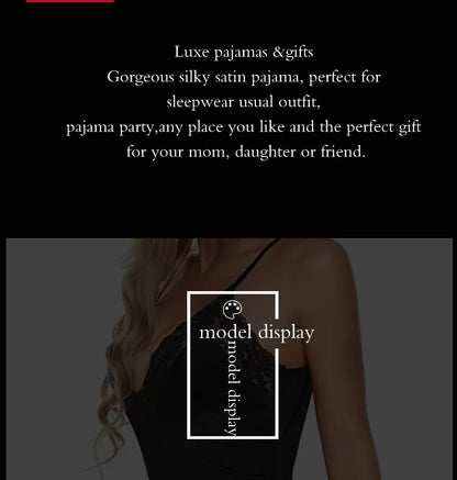 Women Lace Pajamas Nightclothes Black M L XL Sexy Ice Silky Smooth Cool Low Cut V Neck Deep V Short Jumpsuit for Women