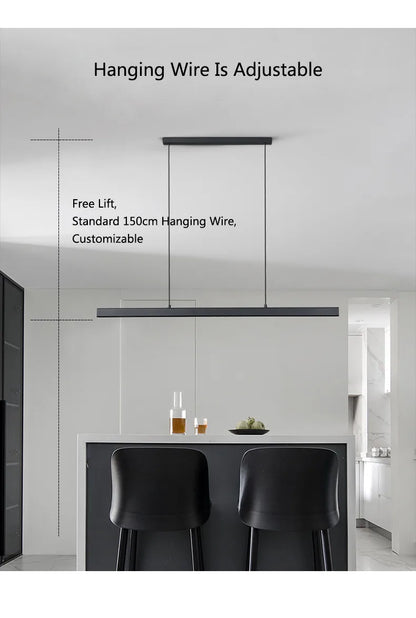 Dining Room Chandelier Dining Table Lighting Kitchen Bar Light LED Linear Lamp Restaurant Pendant Lights Modern Brief Droplight