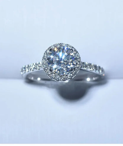 925Sterling Silver New Mozzarella Diamond Ring Female Internet Celebrity Live Stream Exclusive Set Zircon Inlaid Daily Wear Ring