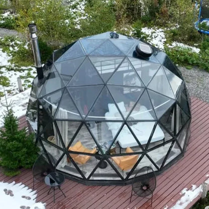Outdoor Semi-Dome Igloo Camping Tent - Geodesic Dome Glass Sphere Tent Bubble House