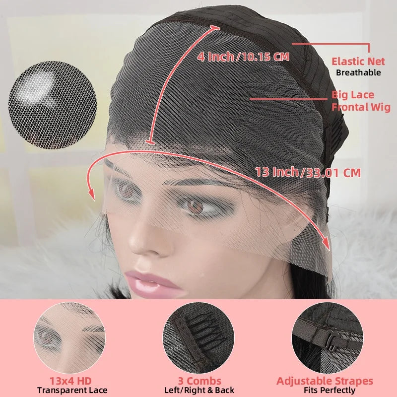 Light Gray Blonde With Brown Roots Short Bob Wig 180 Density Pre-Plucked 13x4 Lace Frontal Human Hair Wigs For Women Straight
