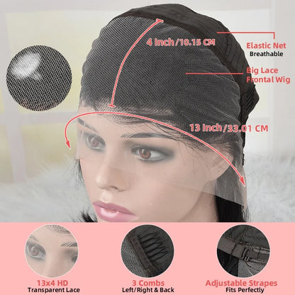 Light Gray Blonde With Brown Roots Short Bob Wig 180 Density Pre-Plucked 13x4 Lace Frontal Human Hair Wigs For Women Straight