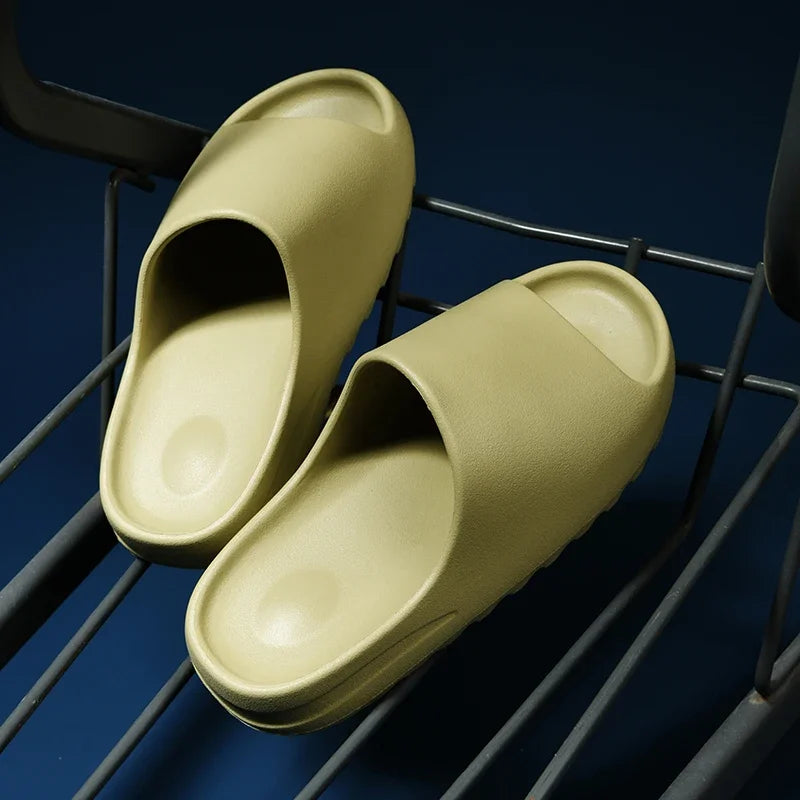 Summer Slippers Men Women Indoor EVA Soft Bottom Sandals Open Toe Trend Slides Beach Shoes Slippers Home Shoes Size 35-46
