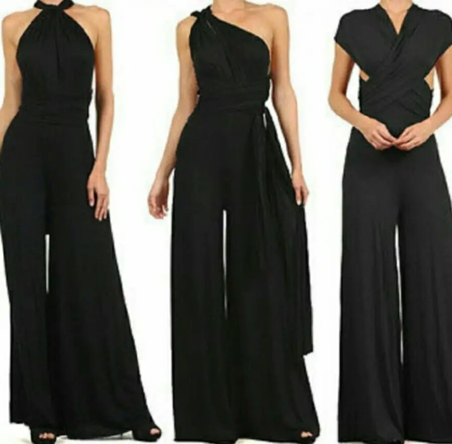 Women Jumpsuits Overalls Sleeveless V Nec Rompers Beach Wide Leg Pants Office Y2k Lady Casual Flat One Piece Sexy Backless 2026