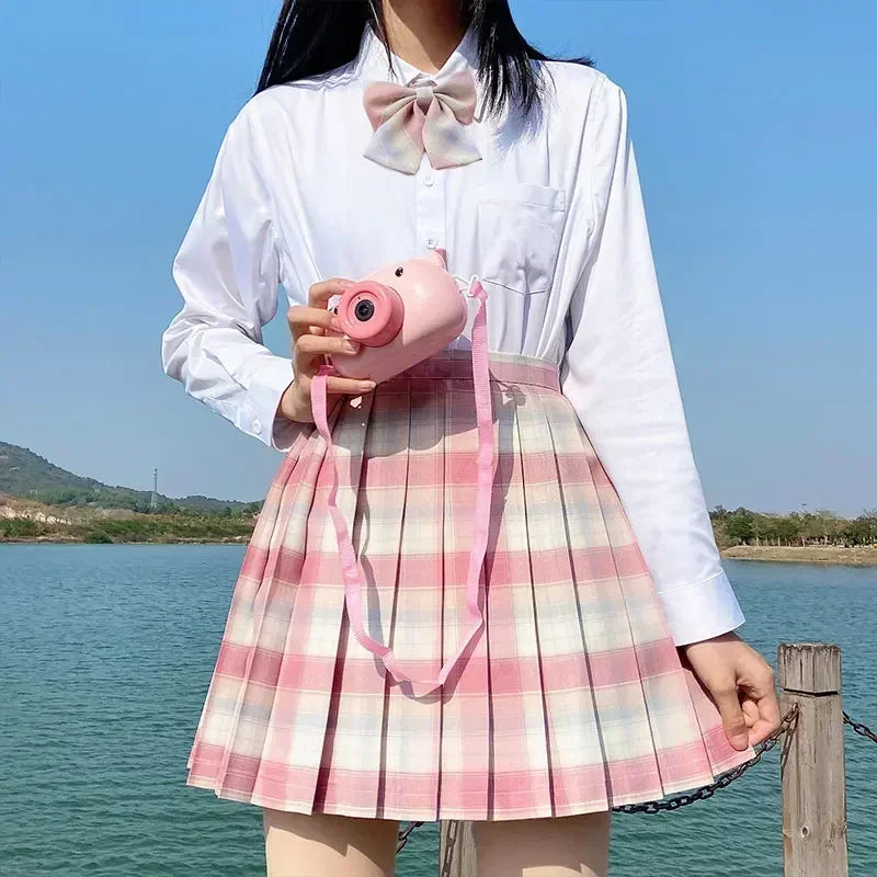 Japanese Bow Tie Skirt Set Student Pleated Skirt Jk Uniform Korean School Sexy Girl Preppy Style Seifuku Japanese School Uniform