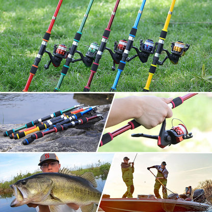Sougayilang 1.8M Spinning Fishing Rod and Reel Combo 5.2:1 Telescopic Rod with 3BB Fishign Reel Max Drag 5kg Full Fishing Kit