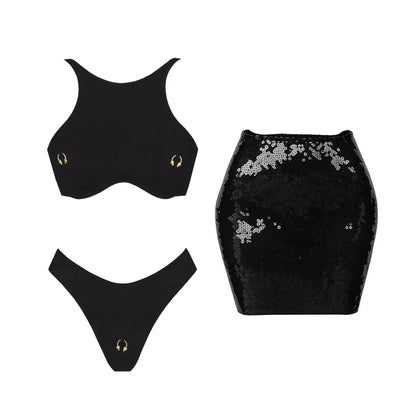 2026 2Pcs Sexy Women One Piece Swimsuit Female Swimwear Solid Biquini High Cut Monokini Push Up Swim Suits Bathingsuit Beachwear