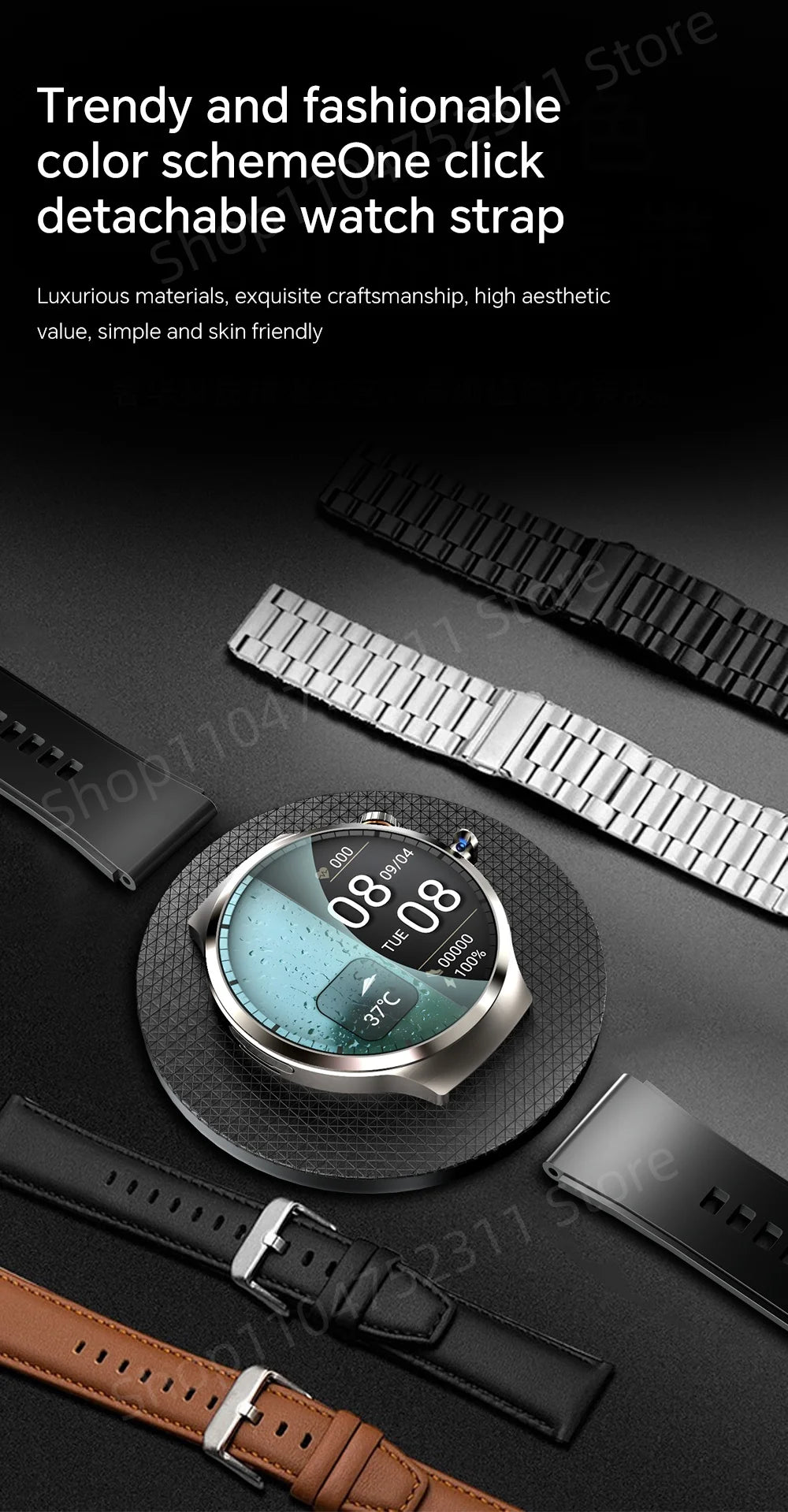 4G 5G Cellular Version Android 13.0 Smartwatch GPS Wifi Smart Watch With 190° Rotary Camera Dual System WIFI Google Play Store