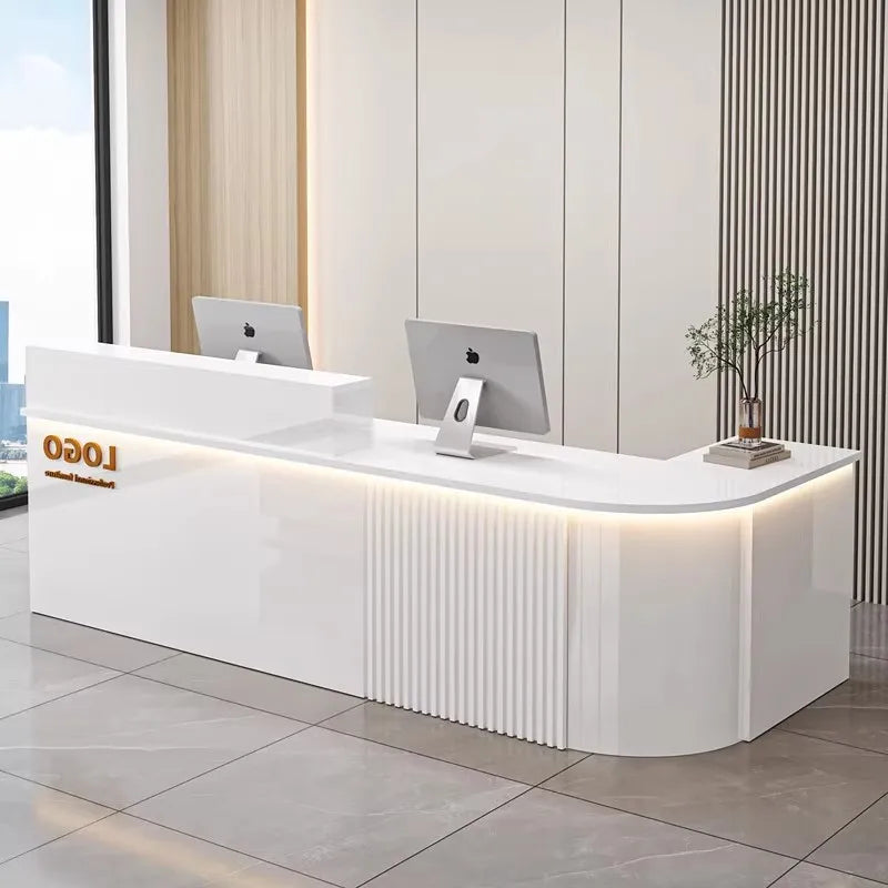 Customized Cashier Podium Counter Reception Desk Small Reception Desk For Salon Bancone Per Negozio Office Furniture
