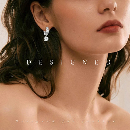Original 925 Sterling Silver Luxury Bow Flower Shaped Clover Rose Pendant Earrings Elegant Mature Women Delicate Jewelry Gift