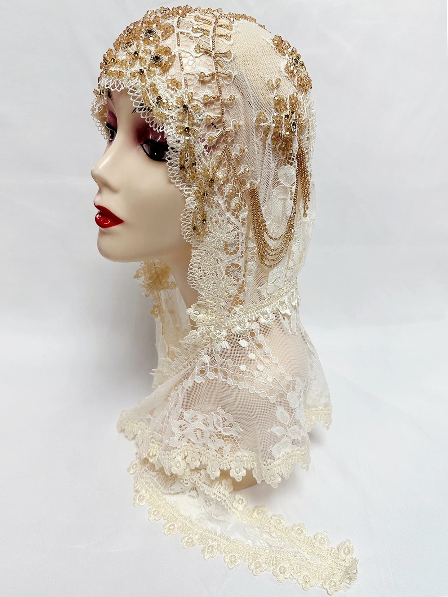 New 2025 Muslim Women Shawl Headscarf Luxury Tassels Beads Scarf Malaysia Prayer Kufi Islam Saudi Arabia Lace Hijab