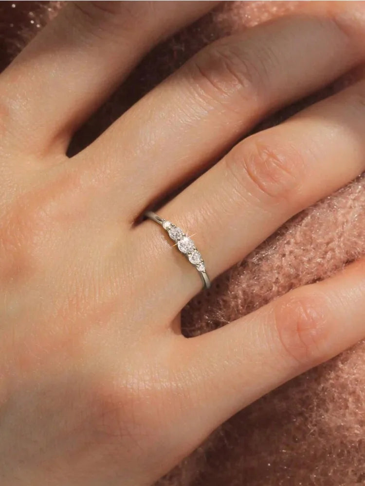 925 Sterling Silver Fashion Gorgeous Shiny Round Zircon Ring For Women Engagement Wedding Party Luxury High Quality Fine Jewelry