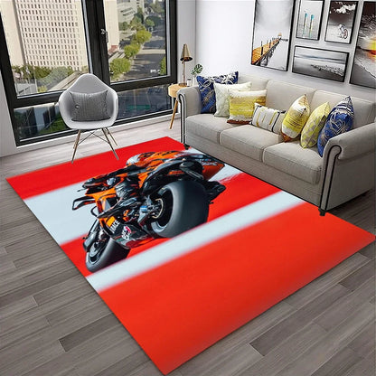 Off Road Motorcycle Racing Moto Carpet Rug for Home Living Room Bedroom Sofa Doormat Decor,Kid Play Area Rug Non-slip Floor Mat