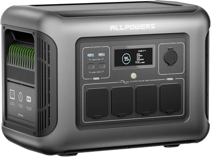 ALLPOWERS R1500 LITE Portable Power Station 1056Wh LiFePO4 Solar Generator with UPS 4x1600W AC Outlets 650W MPPT for RV Camping