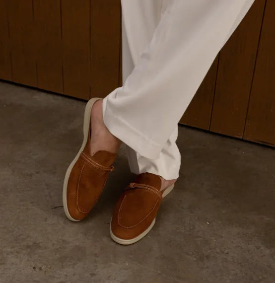 Loafers for Women Designer Luxury Middle East Tassel Suede Leather 2025 Slip On Slippers Flat Work Walking High Quality Shoes